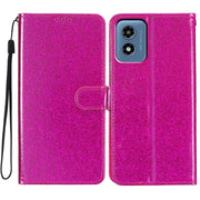 For Motorola Moto G Play 2024 Glitter Powder Flip Leather Phone Case(Rose Red)