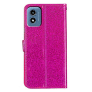 For Motorola Moto G Play 2024 Glitter Powder Flip Leather Phone Case(Rose Red)