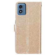 For Motorola Moto G Play 2024 Glitter Powder Flip Leather Phone Case(Gold)