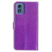 For Motorola Moto G Play 2024 Glitter Powder Flip Leather Phone Case(Purple)