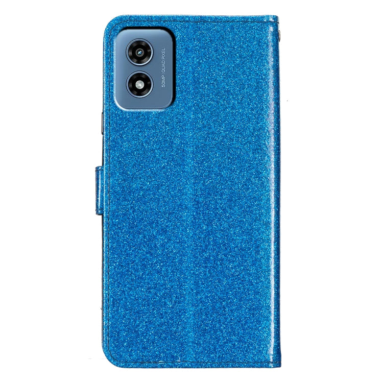 For Motorola Moto G Play 2024 Glitter Powder Flip Leather Phone Case(Blue) - Motorola Cases by PMC Jewellery | Online Shopping South Africa | PMC Jewellery | Buy Now Pay Later Mobicred