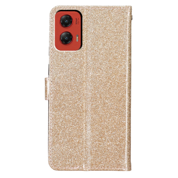 For Motorola Moto G Stylus 5G 2024 Glitter Powder Flip Leather Phone Case(Gold)