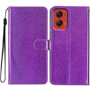 For Motorola Moto G Stylus 5G 2024 Glitter Powder Flip Leather Phone Case(Purple)