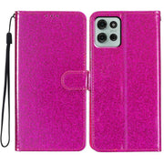 For Motorola Moto G56 5G Glitter Powder Flip Leather Phone Case(Rose Red)