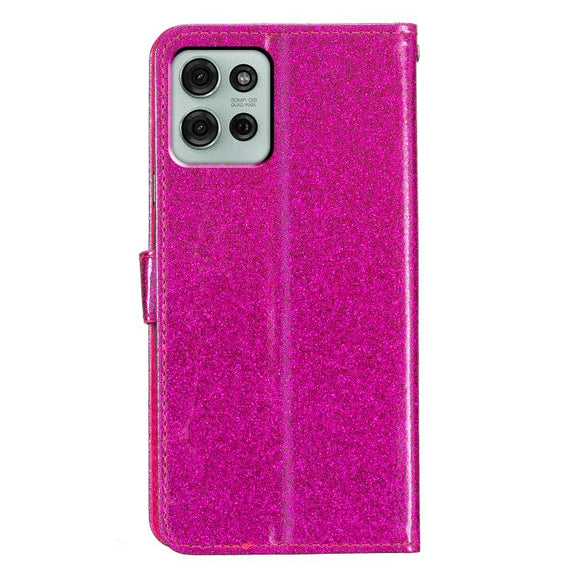 For Motorola Moto G56 5G Glitter Powder Flip Leather Phone Case(Rose Red)