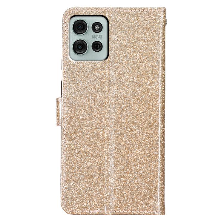 For Motorola Moto G56 5G Glitter Powder Flip Leather Phone Case(Gold)