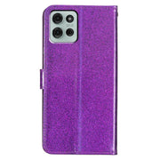 For Motorola Moto G56 5G Glitter Powder Flip Leather Phone Case(Purple)