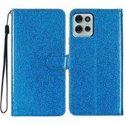 For Motorola Moto G56 5G Glitter Powder Flip Leather Phone Case(Blue)