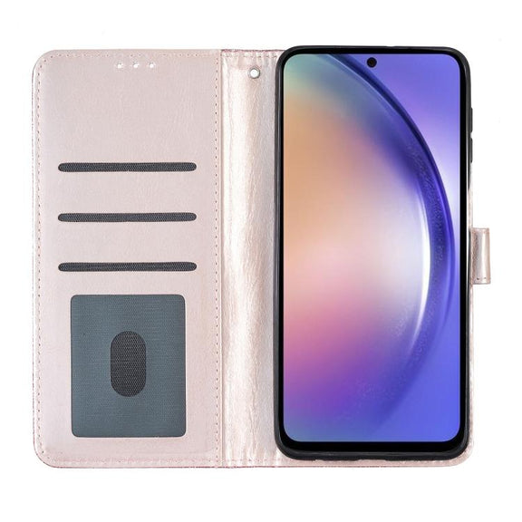 For Motorola Moto G86 5G Glitter Powder Flip Leather Phone Case(Rose Gold)
