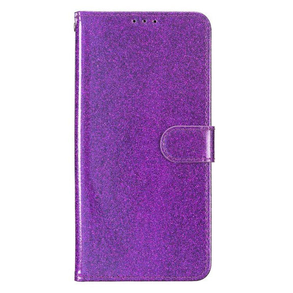 For Motorola Moto G86 5G Glitter Powder Flip Leather Phone Case(Purple)