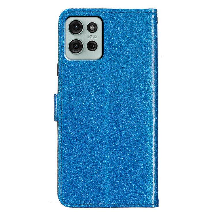 For Motorola Moto G86 5G Glitter Powder Flip Leather Phone Case(Blue)