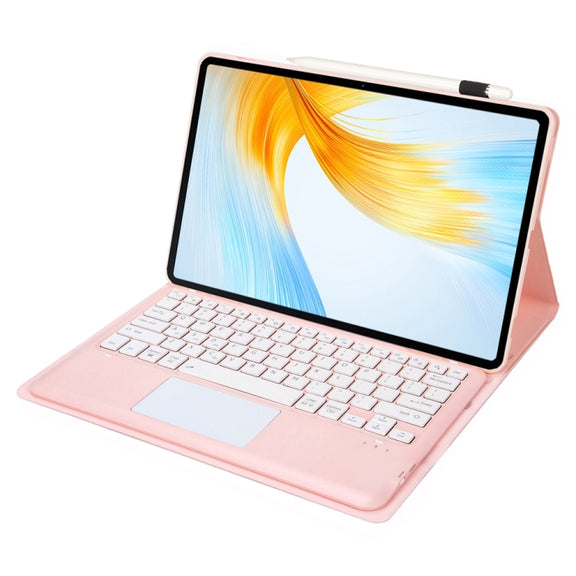 For Lenovo Xiaoxin Pad Pro 12.7 inch AM24-A TPU Ultra-thin Detachable Bluetooth Keyboard Tablet Leather Case with Touchpad(Pink)