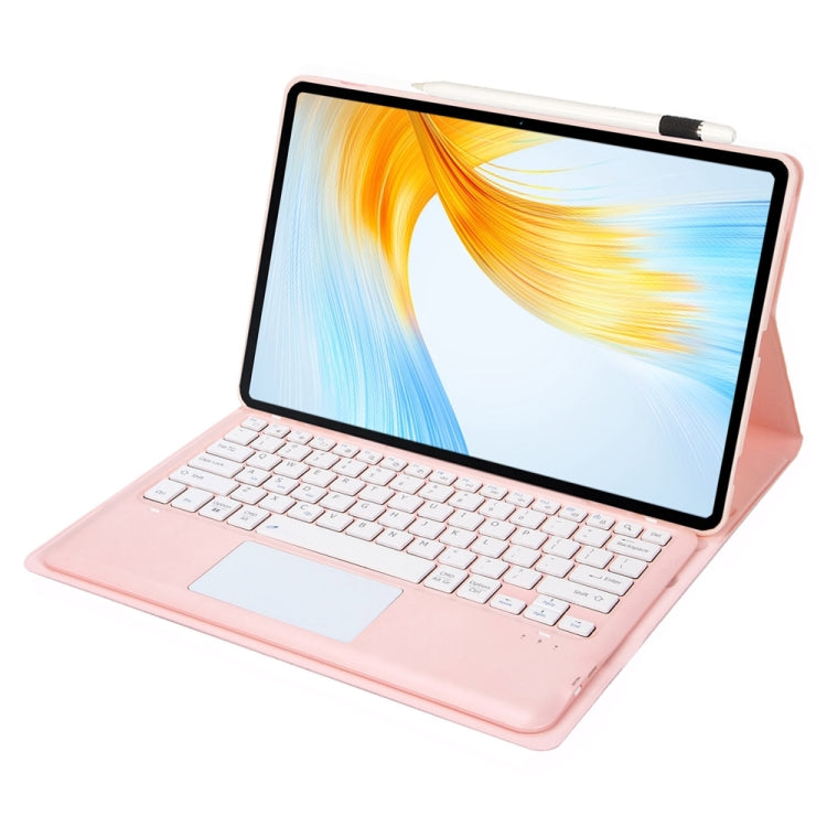 For Lenovo Xiaoxin Pad Pro 12.7 inch AM24-A TPU Ultra-thin Detachable Bluetooth Keyboard Tablet Leather Case with Touchpad(Pink)