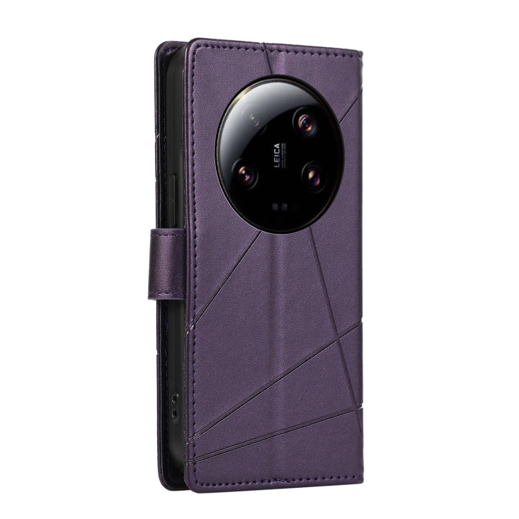 For Xiaomi 13 Ultra PU Genuine Leather Texture Embossed Line Phone Case(Purple) - 13 Ultra Cases by PMC TechLife | Online Shopping South Africa | PMC TechLife | Buy Now Pay Later Mobicred