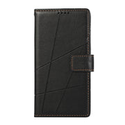 For Xiaomi Redmi Note 12 4G PU Genuine Leather Texture Embossed Line Phone Case(Black)