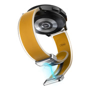 For Samsung Galaxy Watch6 / 5 / 4 Translucent Magnetic Silver Buckle Silicone Watch Band(Dark Yellow)