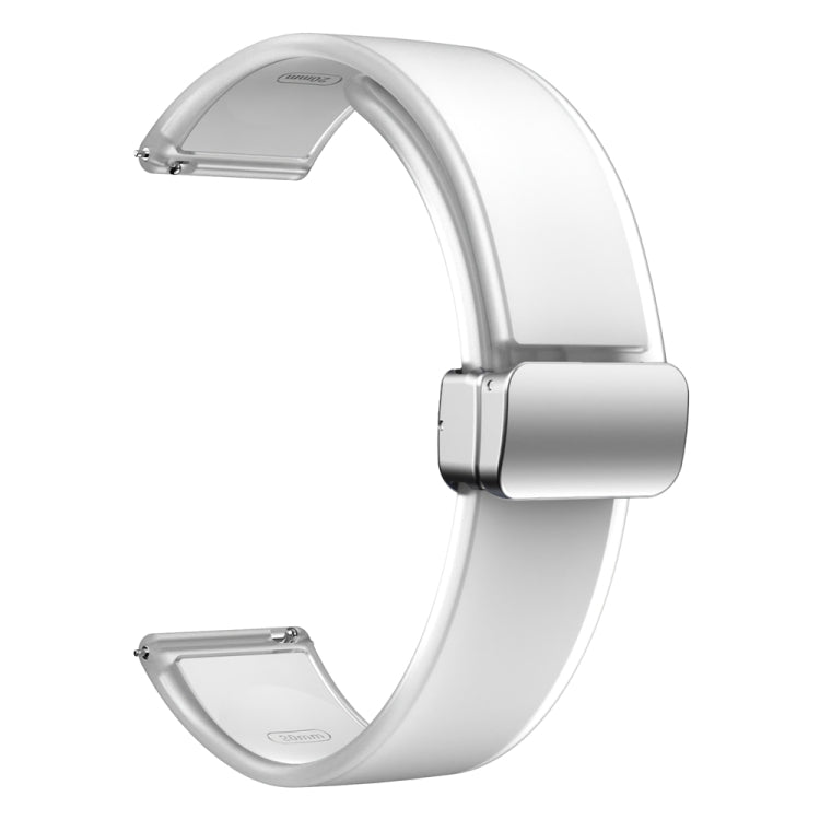 For Samsung Galaxy Watch6 / 5 / 4 Translucent Magnetic Silver Buckle Silicone Watch Band(White) - free shipping - PMc TechLife - Order now!