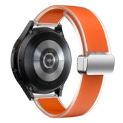 For Samsung Galaxy Watch6 / 5 / 4 Translucent Magnetic Silver Buckle Silicone Watch Band(Orange)
