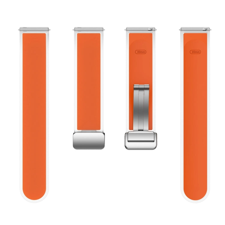 For Samsung Galaxy Watch6 / 5 / 4 Translucent Magnetic Silver Buckle Silicone Watch Band(Orange) - free shipping - PMc TechLife - Order now!