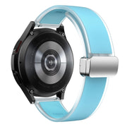 For Samsung Galaxy Watch6 / 5 / 4 Translucent Magnetic Silver Buckle Silicone Watch Band(Tiffany Blue)