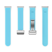 For Samsung Galaxy Watch6 / 5 / 4 Translucent Magnetic Silver Buckle Silicone Watch Band(Tiffany Blue)