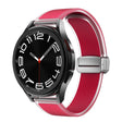 For Samsung Galaxy Watch6 / 5 / 4 Translucent Magnetic Silver Buckle Silicone Watch Band(Magenta) - free shipping - PMc TechLife - Order now!