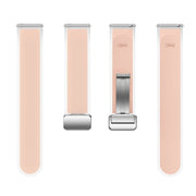 For Samsung Galaxy Watch6 / 5 / 4 Translucent Magnetic Silver Buckle Silicone Watch Band(Pink)