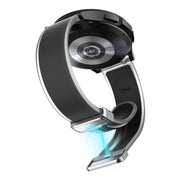 For Samsung Galaxy Watch6 / 5 / 4 Translucent Magnetic Silver Buckle Silicone Watch Band(Black)