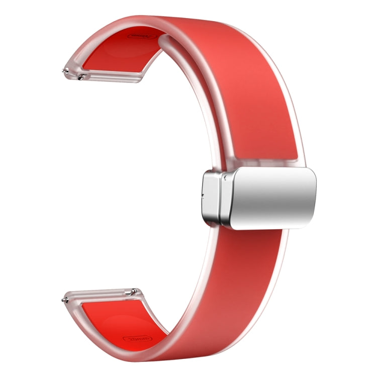 For Samsung Galaxy Watch6 / 5 / 4 Translucent Magnetic Silver Buckle Silicone Watch Band(Red) - free shipping - PMc TechLife - Order now!