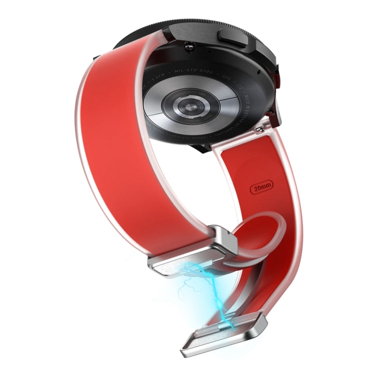For Samsung Galaxy Watch6 / 5 / 4 Translucent Magnetic Silver Buckle Silicone Watch Band(Red) - free shipping - PMc TechLife - Order now!