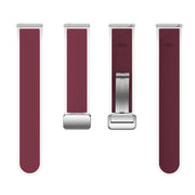 For Samsung Galaxy Watch6 / 5 / 4 Translucent Magnetic Silver Buckle Silicone Watch Band(Wine Red)
