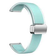 For Samsung Galaxy Watch6 / 5 / 4 Translucent Magnetic Silver Buckle Silicone Watch Band(Light Green)