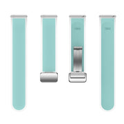 For Samsung Galaxy Watch6 / 5 / 4 Translucent Magnetic Silver Buckle Silicone Watch Band(Light Green)