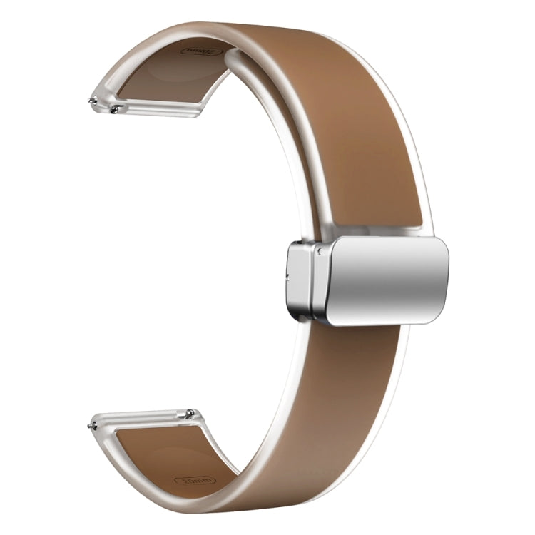 For Samsung Galaxy Watch6 / 5 / 4 Translucent Magnetic Silver Buckle Silicone Watch Band(Dark Brown) - free shipping - PMc TechLife - Order now!