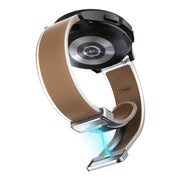 For Samsung Galaxy Watch6 / 5 / 4 Translucent Magnetic Silver Buckle Silicone Watch Band(Dark Brown)