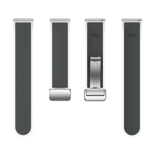 For Samsung Galaxy Watch6 / 5 / 4 Translucent Magnetic Silver Buckle Silicone Watch Band(Space Grey)