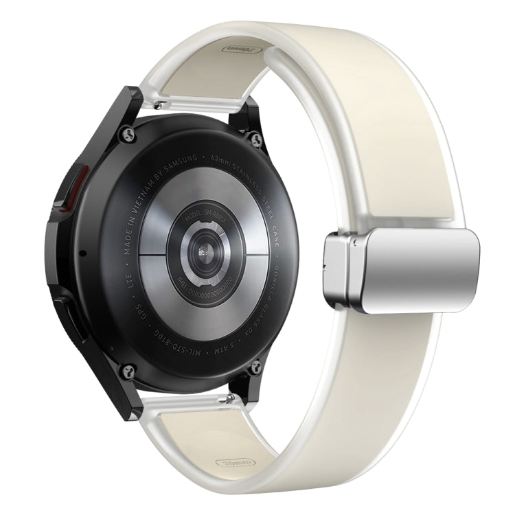 For Samsung Galaxy Watch6 / 5 / 4 Translucent Magnetic Silver Buckle Silicone Watch Band(Starlight Color)