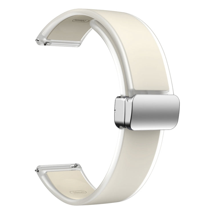 For Samsung Galaxy Watch6 / 5 / 4 Translucent Magnetic Silver Buckle Silicone Watch Band(Starlight Color)