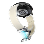 For Samsung Galaxy Watch6 / 5 / 4 Translucent Magnetic Silver Buckle Silicone Watch Band(Starlight Color)
