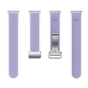 For Samsung Galaxy Watch6 / 5 / 4 Translucent Magnetic Silver Buckle Silicone Watch Band(Purple)