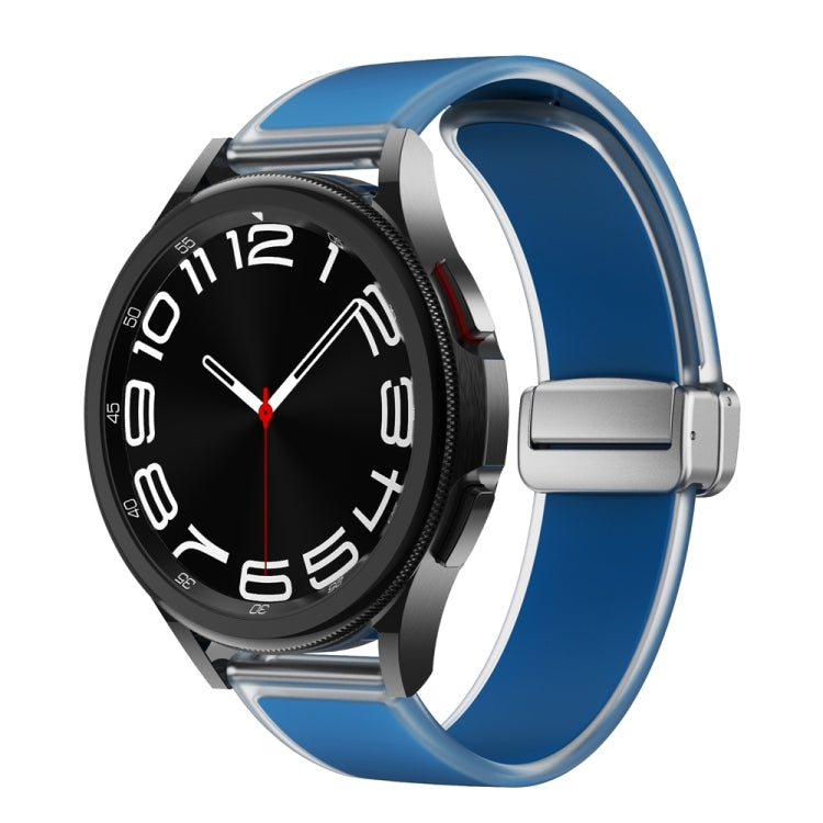 For Samsung Galaxy Watch6 / 5 / 4 Translucent Magnetic Silver Buckle Silicone Watch Band(Rock Blue) - free shipping - PMc TechLife - Order now!