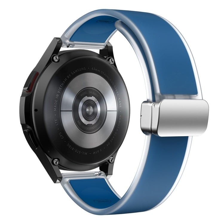 For Samsung Galaxy Watch6 / 5 / 4 Translucent Magnetic Silver Buckle Silicone Watch Band(Rock Blue) - free shipping - PMc TechLife - Order now!