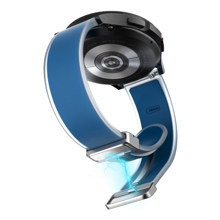 For Samsung Galaxy Watch6 / 5 / 4 Translucent Magnetic Silver Buckle Silicone Watch Band(Rock Blue) - free shipping - PMc TechLife - Order now!