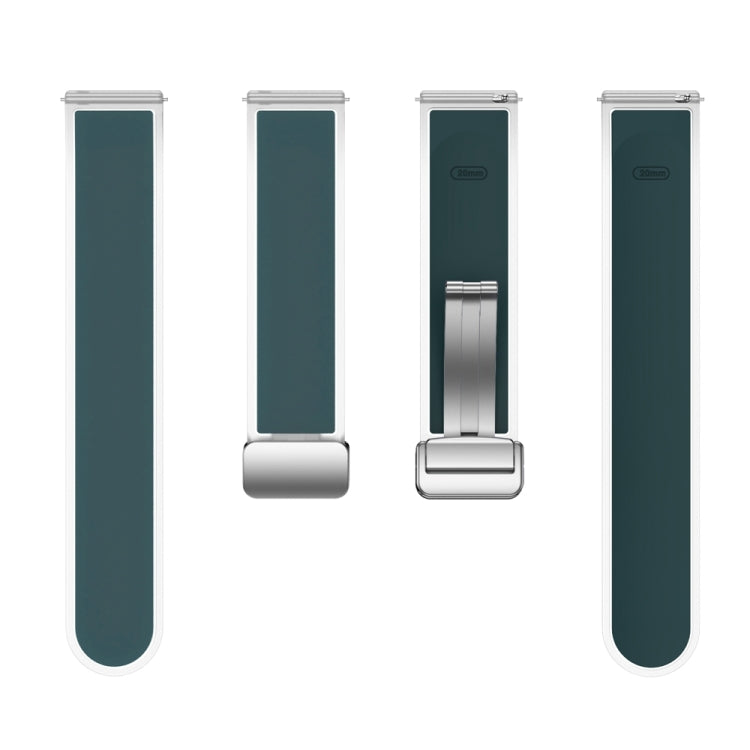 For Samsung Galaxy Watch6 / 5 / 4 Translucent Magnetic Black Buckle Silicone Watch Band(Dark Green)