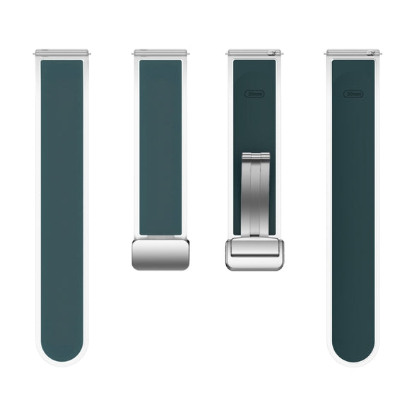 For Samsung Galaxy Watch6 / 5 / 4 Translucent Magnetic Black Buckle Silicone Watch Band(Dark Green)