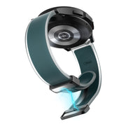 For Samsung Galaxy Watch6 / 5 / 4 Translucent Magnetic Black Buckle Silicone Watch Band(Dark Green)
