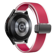 For Samsung Galaxy Watch6 / 5 / 4 Translucent Magnetic Black Buckle Silicone Watch Band(Magenta)