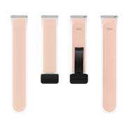 For Samsung Galaxy Watch6 / 5 / 4 Translucent Magnetic Black Buckle Silicone Watch Band(Pink)