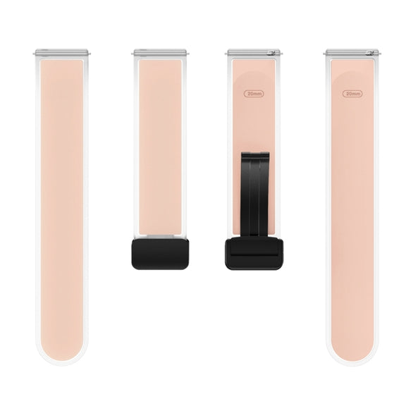 For Samsung Galaxy Watch6 / 5 / 4 Translucent Magnetic Black Buckle Silicone Watch Band(Pink)