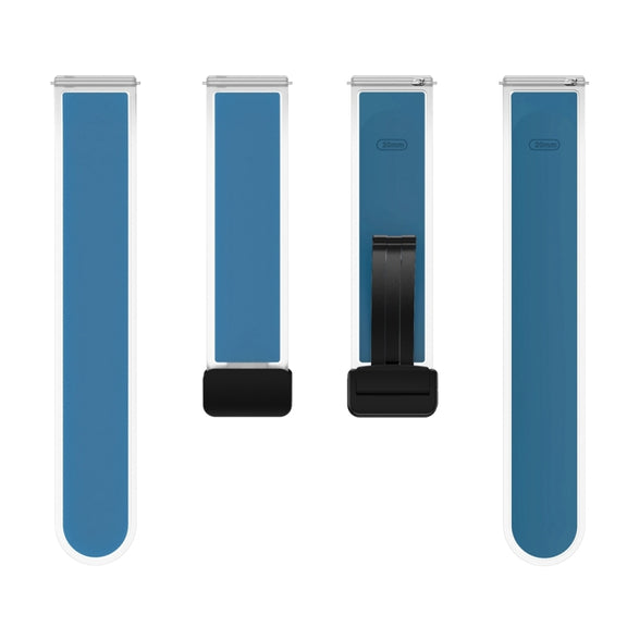 For Samsung Galaxy Watch6 / 5 / 4 Translucent Magnetic Black Buckle Silicone Watch Band(Blue)